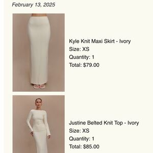 MESHKI SET - Justine Belted Top & Kyle Knit Maxi Skirt